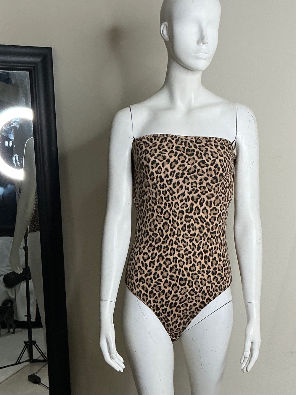 Kids Leopard Print One-Piece Swimsuit - Brown